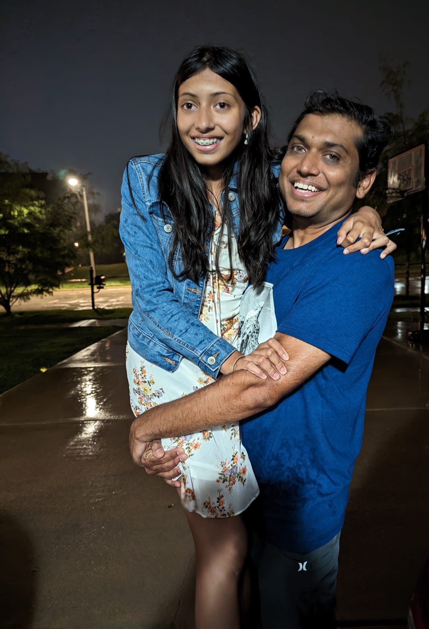 Prisha and Prasanna at night